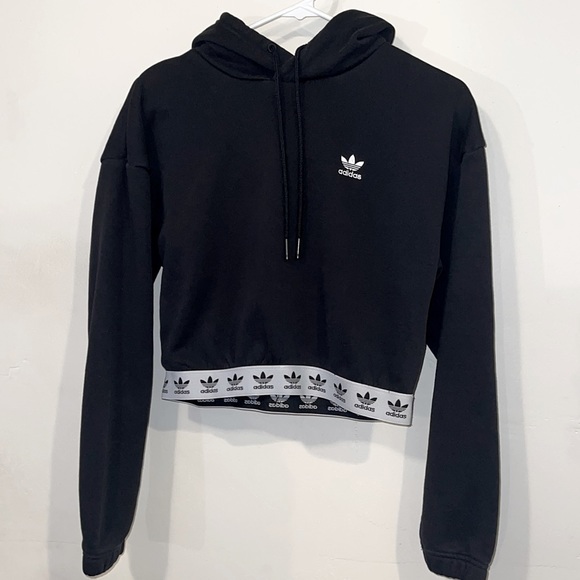 adidas Tops - ADIDAS- Size S, Black Cropped Hoodie